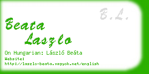 beata laszlo business card